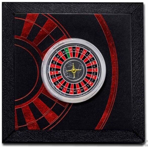 Read more about the article 2022 Cameroon Roulette Wheel 1oz Silver Colorized Proof Coin LOW MINT 799