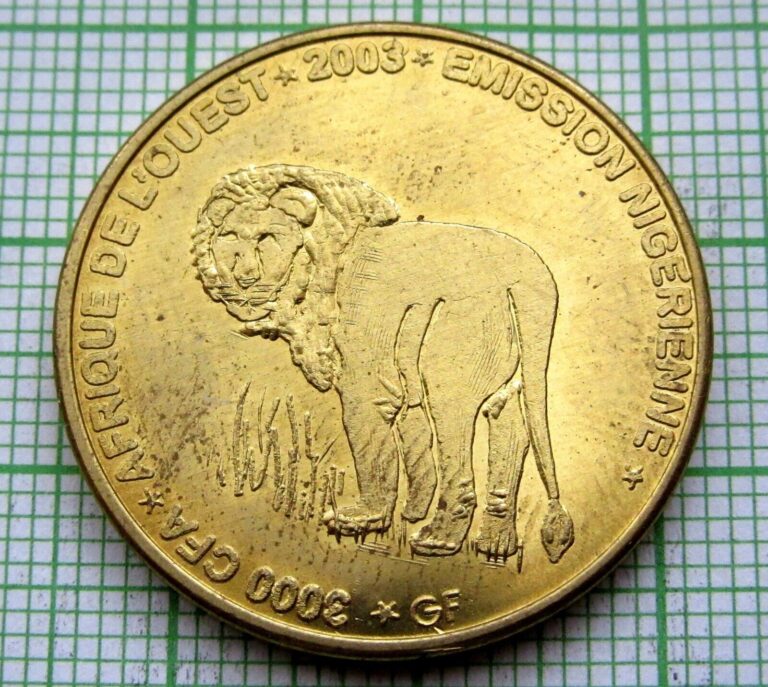 Read more about the article NIGER 2003 2 AFRICA or 3000 CFA COIN  LION  IDAO COINAGE