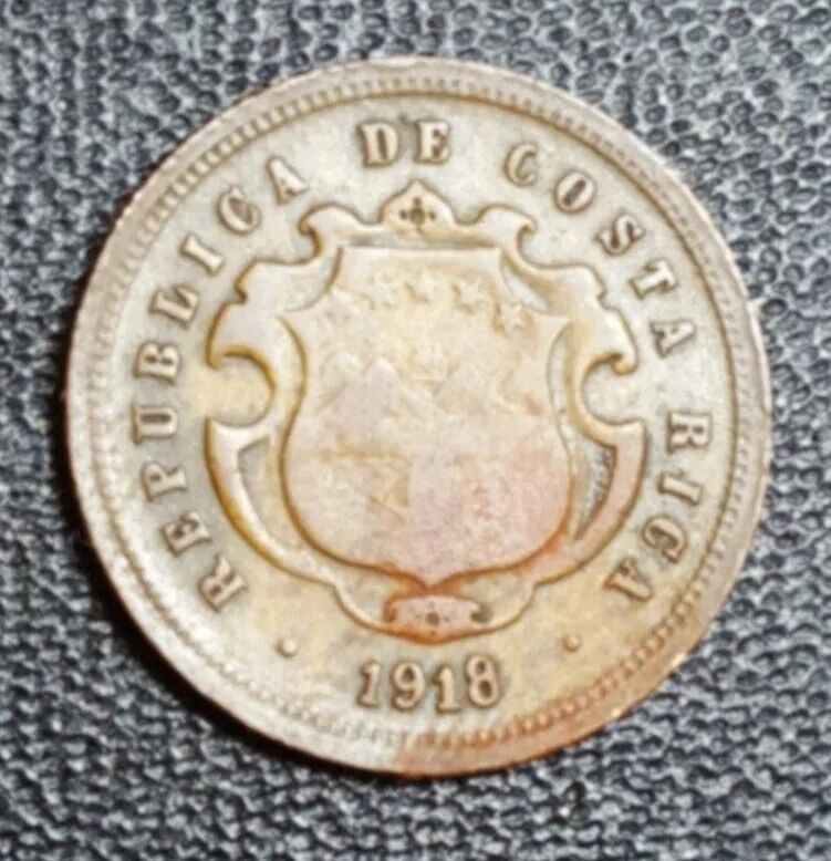 Read more about the article 1918 Costa Rica 10 Centavos XF Coin KM 149.2