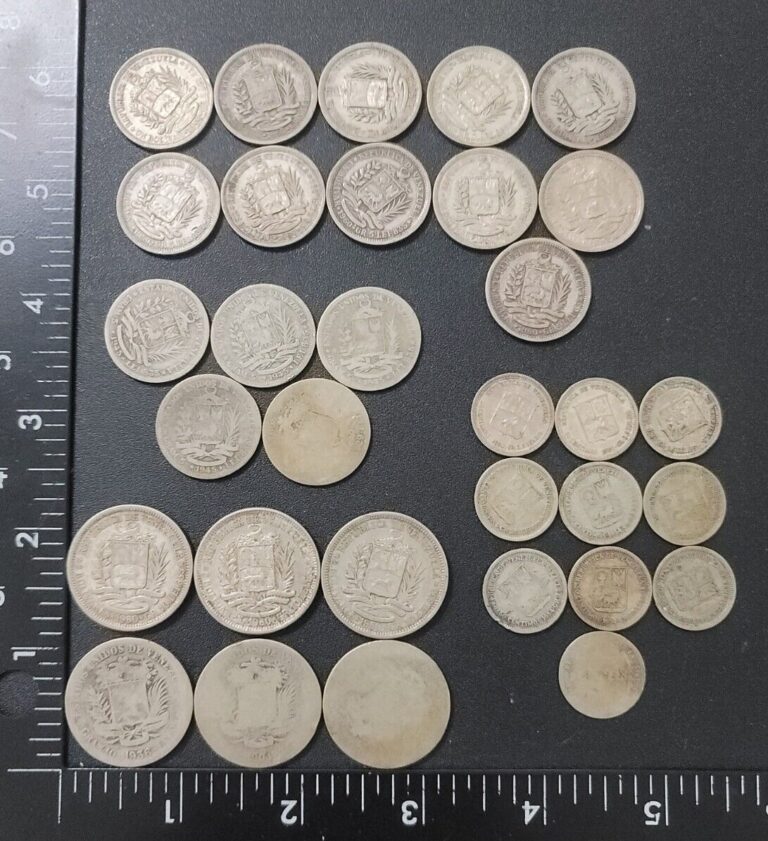 Read more about the article Venezuela .835 Silver Bolivar Coins 130+ grams ASW 1960s  Few earlier Low Grades