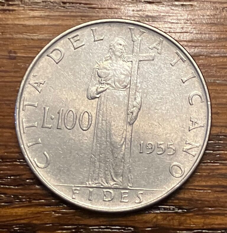 Read more about the article Vintage 1955  Vatican City 100 Lire  Obsolete European Coin