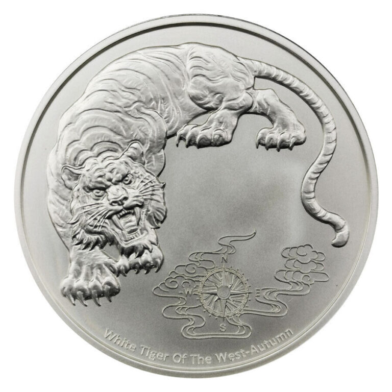 Read more about the article Samoa 2023 $2 1oz Silver Four Guardians White Tiger Brilliant Uncirculated