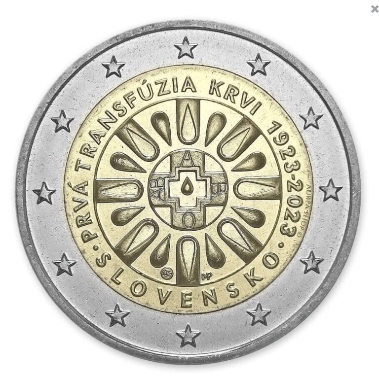 Read more about the article Slovakia 2 euro coin 2023 “First blood transfusion in Slovakia” UNC