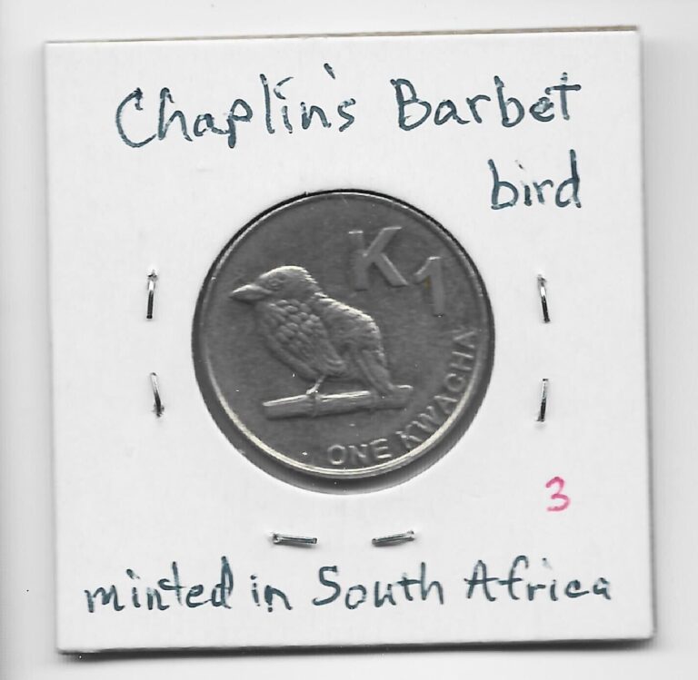 Read more about the article Zambia 1 Kwacha 2013 K209 Chaplin’s Barbet Bird. Minted in South Africa