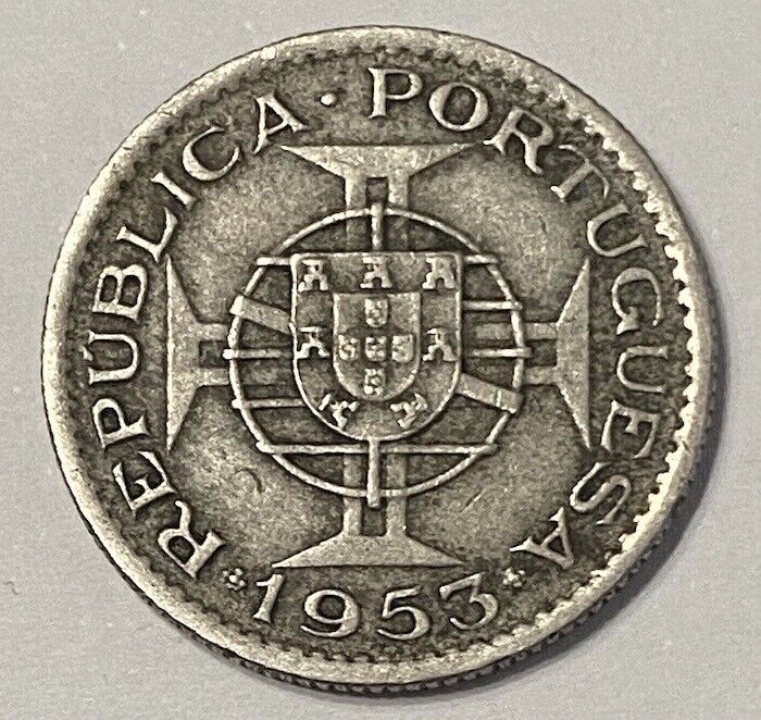 Read more about the article CAPE VERDE coin 2 50 Escudos 1953 key date VF Very Fine