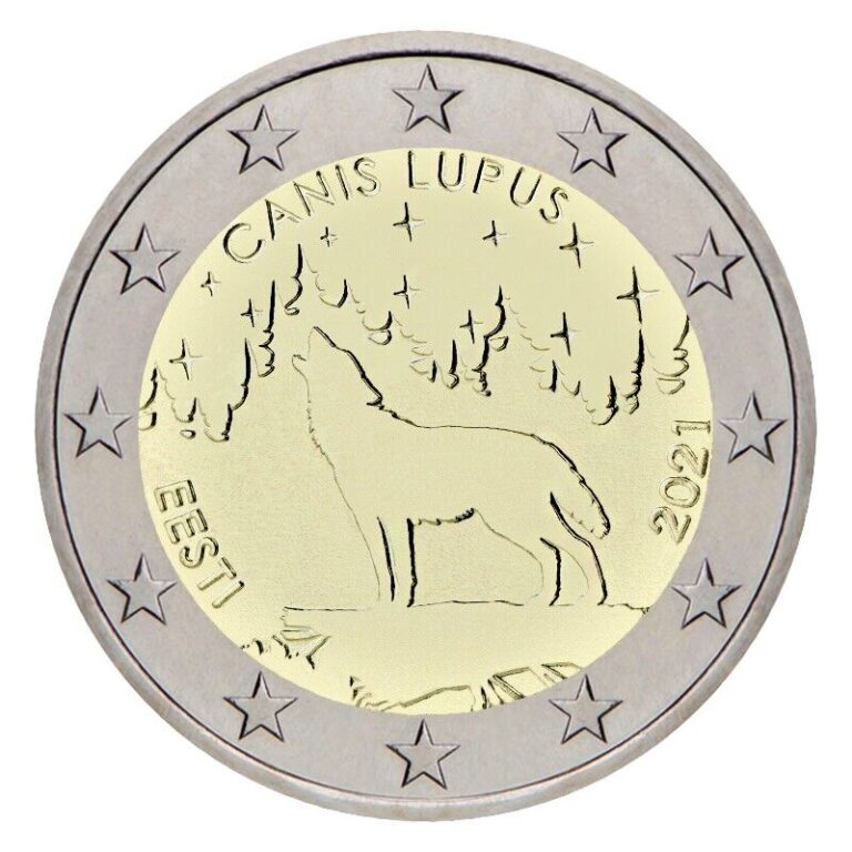 Read more about the article Estonia 2021 Wolf 2 Euro Coin. UNC From Bank Roll.