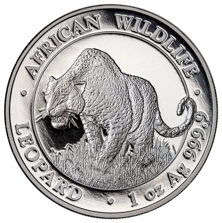 Read more about the article Somalia 2023 100 Shillings African Wildlife 1oz Silver Leopard Gem BU