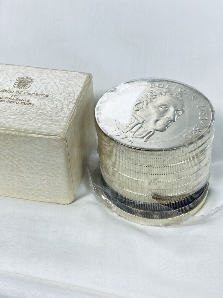Read more about the article Panama 1974 Roll Of Silver 20 Balboa Coins- Original Box- Uncirculated