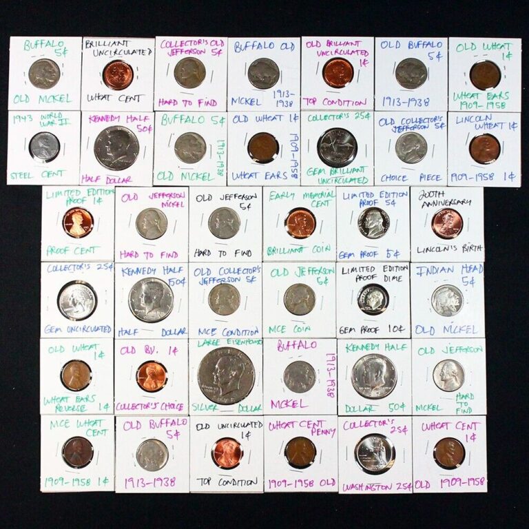 Read more about the article Junk Drawer Lot Eisenhower Dollar  Half Dollars  BU and Wheat Cents  Type Coins s7