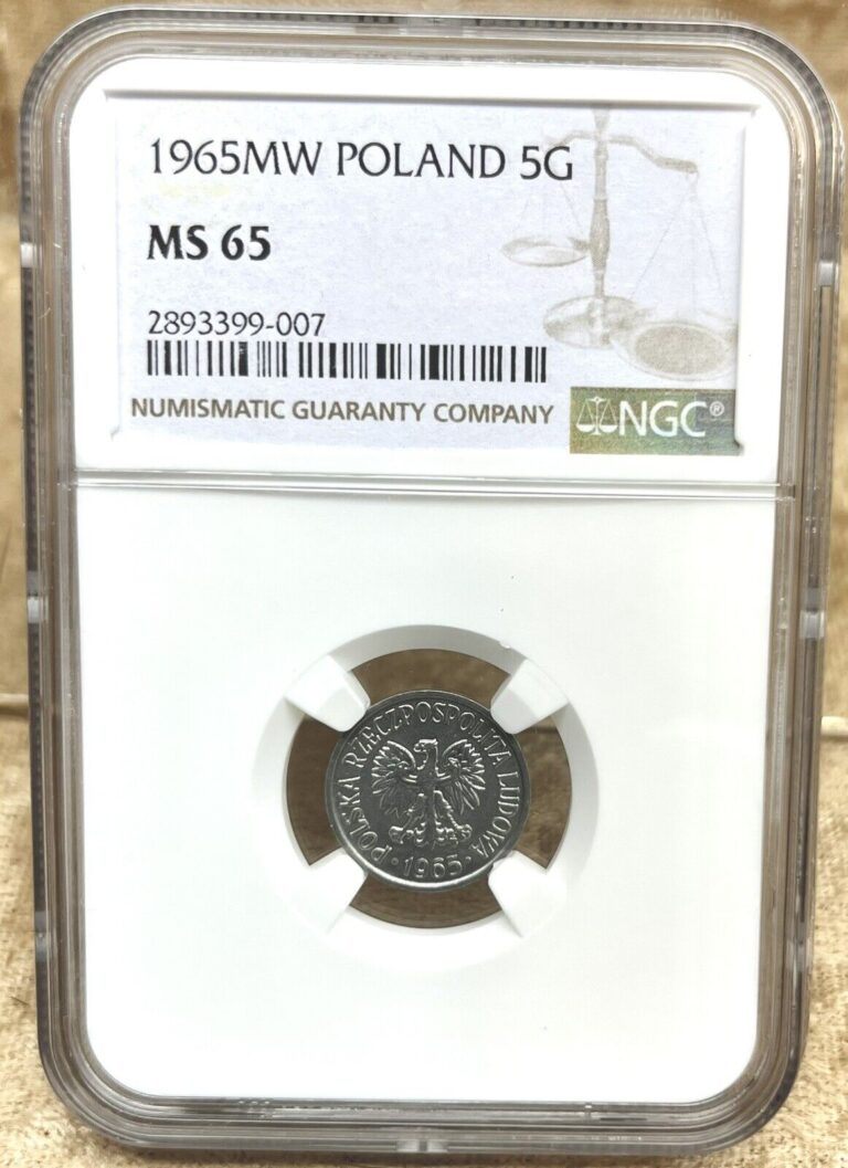 Read more about the article Poland 1965 MW 5 Groszy NGC MS 65 Aluminum