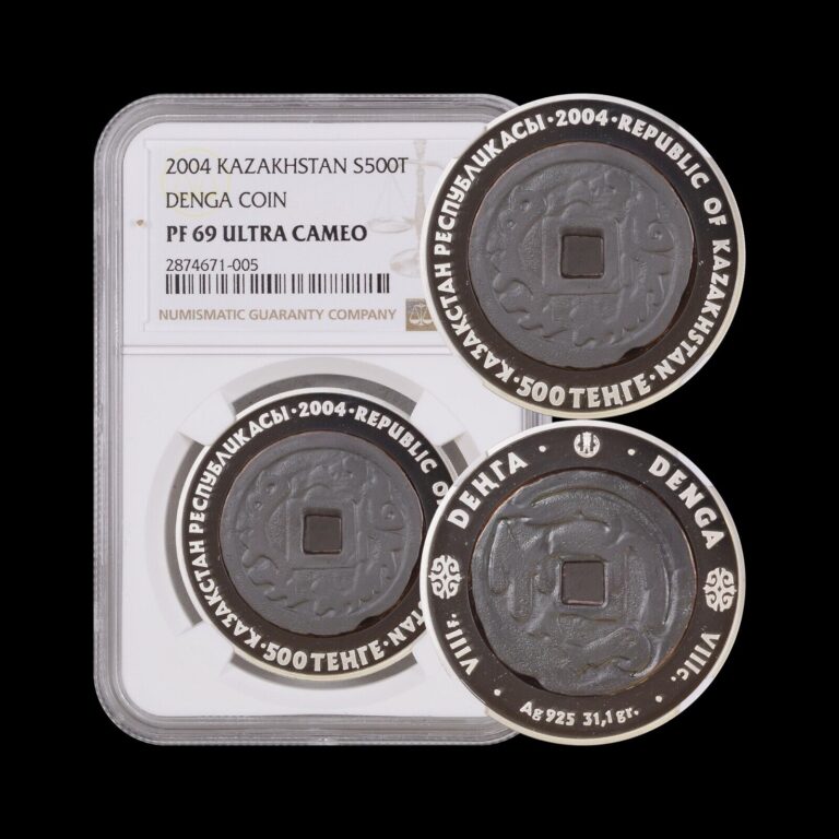 Read more about the article KAZAKHSTAN. 2004  500 Tenge  Silver – NGC PF69 – Denga Coin