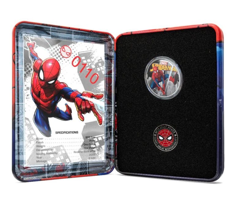 Read more about the article 2022 Fiji Islands Marvel Spiderman 1 oz. 999 silver coin Tuvalu COA and OGP