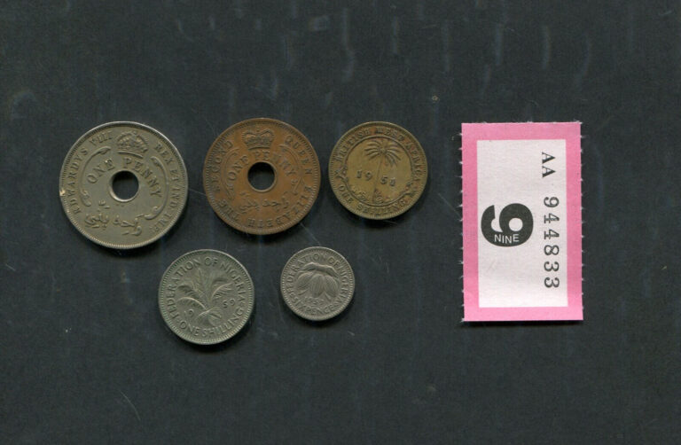 Read more about the article Lot of   5   coins of     British West Africa and  Nigeria