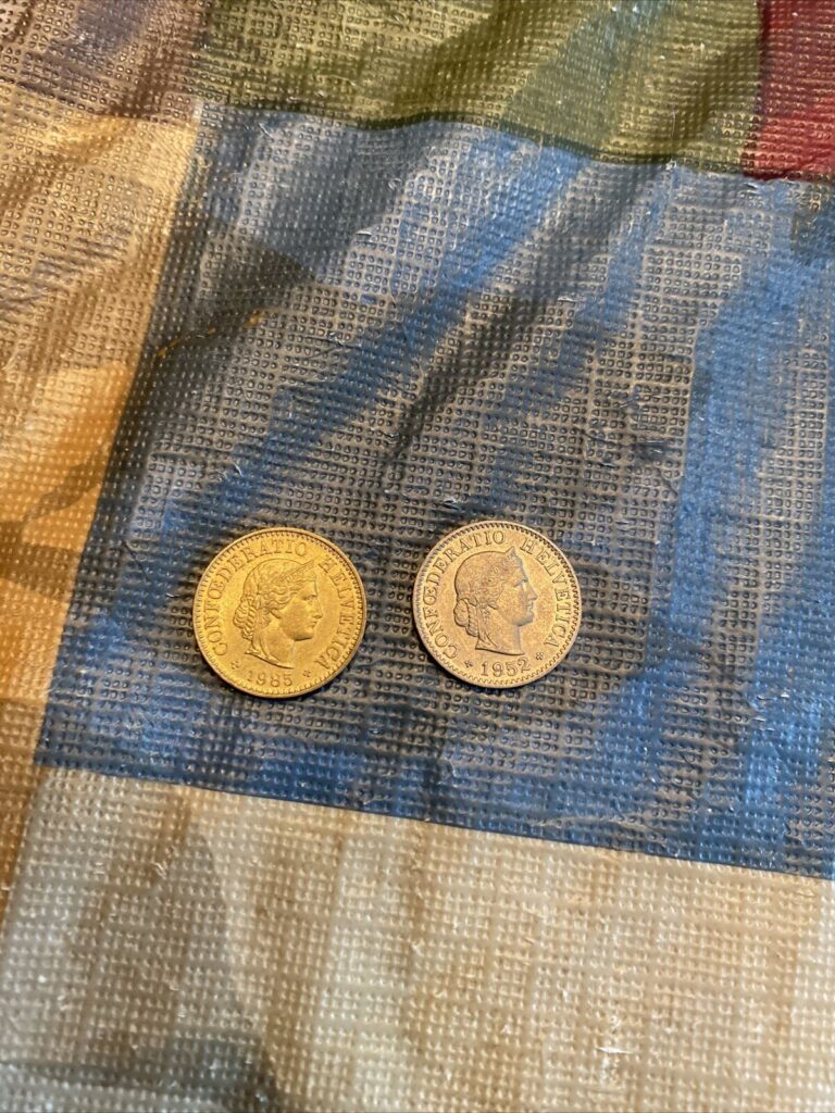 Read more about the article Switzerland 1985  1952 5 Rappen  2 Coins