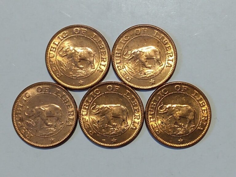 Read more about the article 1972 LIBERIA 1 CENT BRONZE (5 COINS) ELEPHANT SHIP