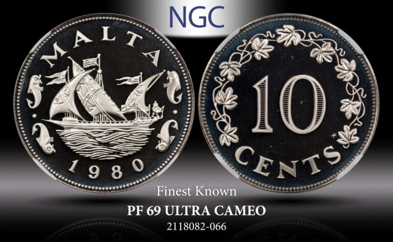 Read more about the article 1980-FM MALTA 10C PF 69 ULTRA CAMEO NGC TONED COIN FINEST KNOWN