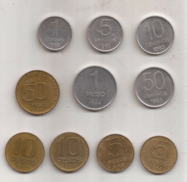 Read more about the article ARGENTINA SET 10 COINS PESOS ARGENTINOS KM 87-94