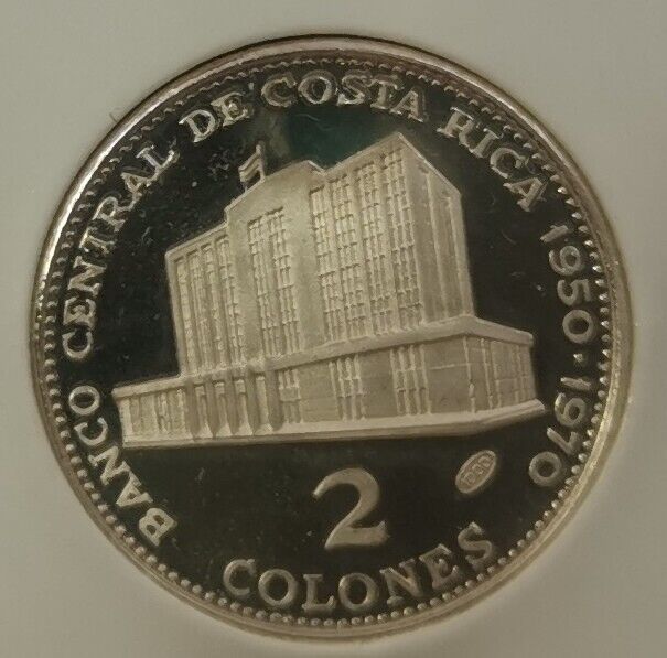 Read more about the article COSTA RICA 2 Colones 1970 Silver Proof 20th Anniversary of the Central Bank