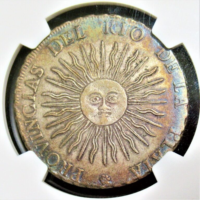 Read more about the article Argentina: Republic 8 Reales 1815 PTS-F AU Details (Cleaned) NGC.