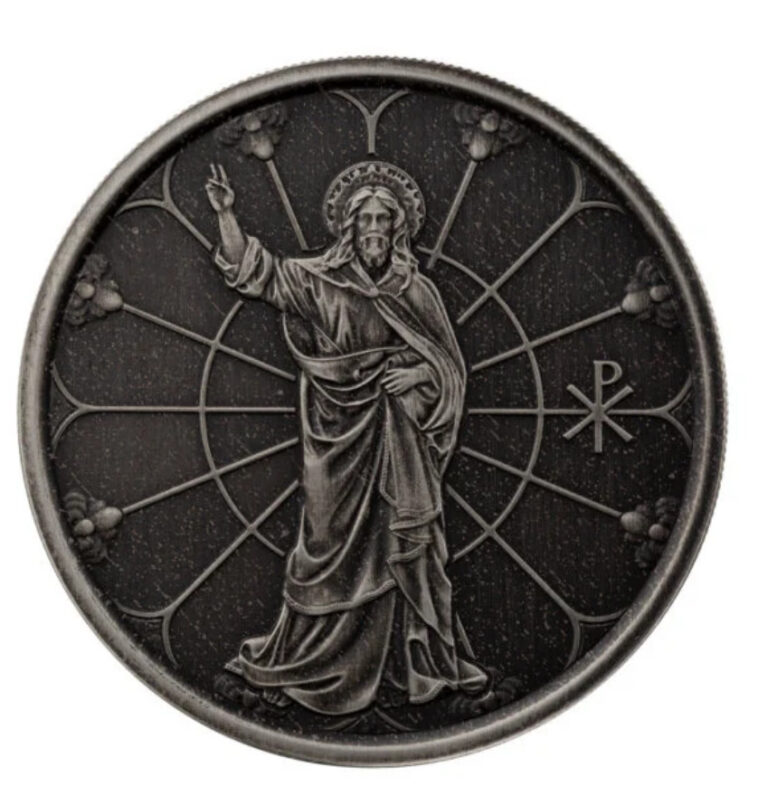 Read more about the article 2022 samoa 2 Tala light of christ  ANTIQUED  1 oz .999 silver coin