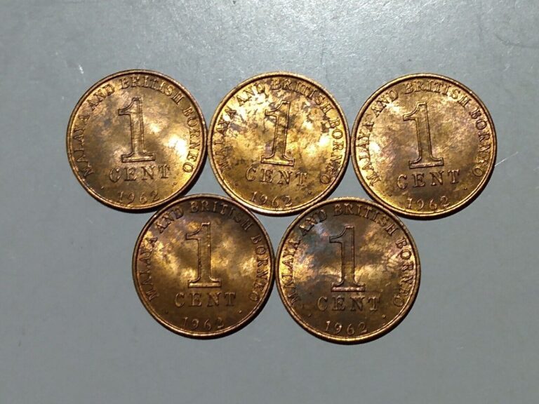 Read more about the article 1962 MALAYA BORNEO 1 CENT BRONZE (5 COINS) BRITISH MALAYSIA