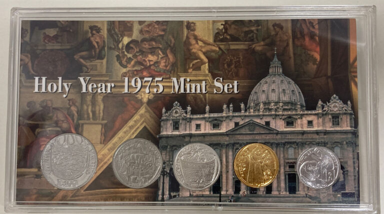 Read more about the article Vatican City Holy Year 1975 Mint Coin Set 5 Coins Acrylic Case Morgan Mint