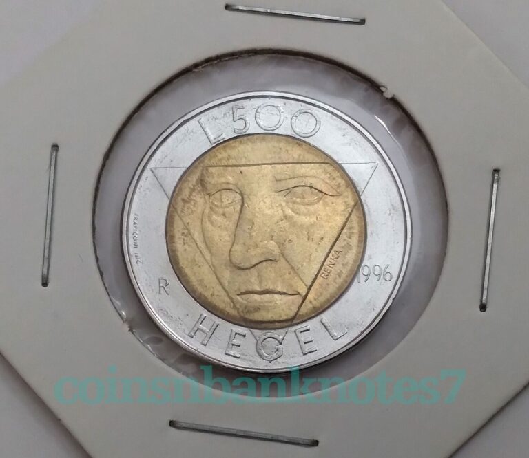 Read more about the article 1996 San Marino 500 Lire Coin  KM357 Uncirculated / Hegel