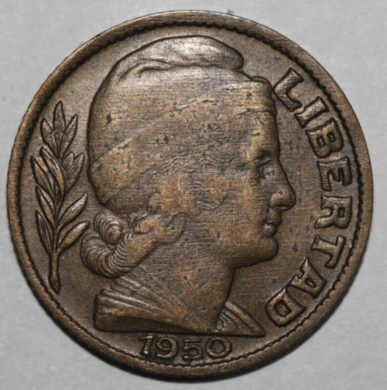 Read more about the article Argentina  1950  Liberty Head   20 Centavos  21.2mm