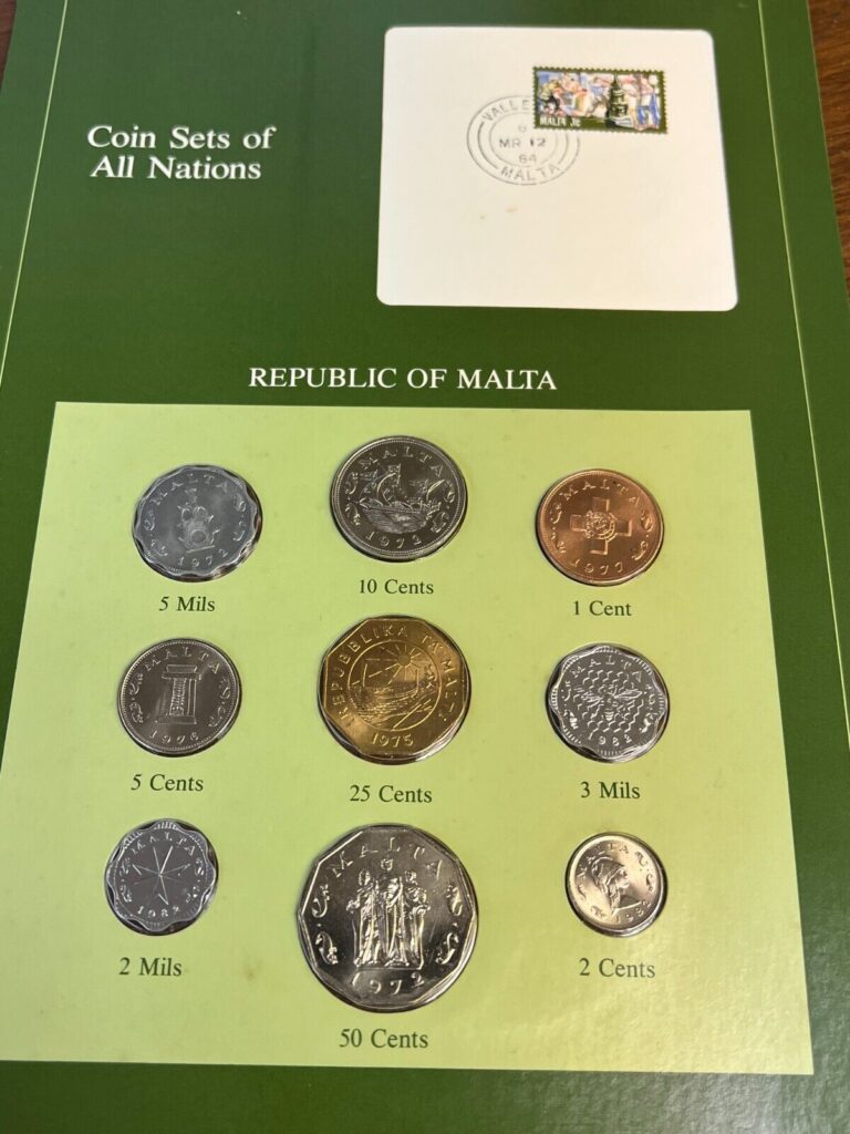 Read more about the article MALTA “Coins Sets of All Nations” Maltese Lira 9-Coin UNC Type Set