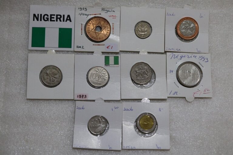 Read more about the article NIGERIA – 9 OLD COINS LOT B49 #1730