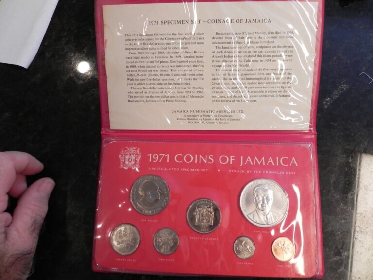 Read more about the article 1971 Coins of Jamaica BU Specimen Set – Franklin Mint –