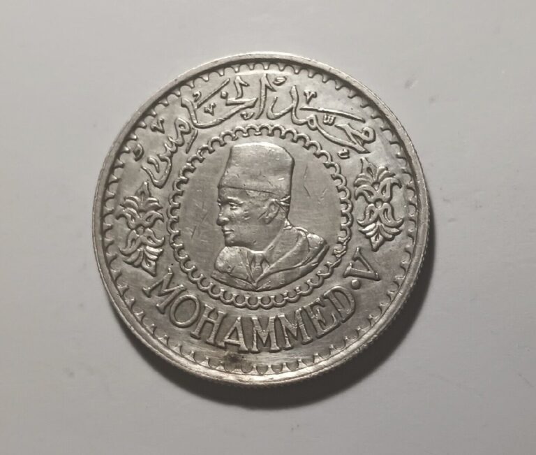 Read more about the article Morocco 1956 (AH 1376) 500 Francs – Large Silver