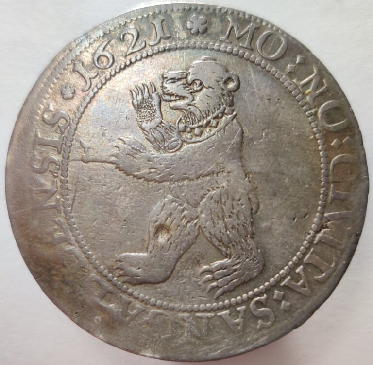 Read more about the article 1621 Saint Gallen Switzerland Thaler Taler Rare Crown Sized Silver Coin Ex Mount