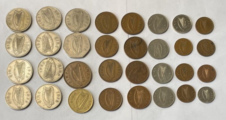 Read more about the article Foreign World Coins -Lot of 32 Ireland Coins – Penny Florin 10P 50P 5P 2P 1P