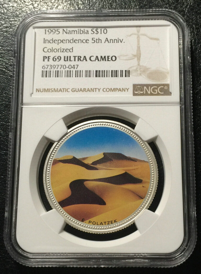 Read more about the article Namibia 10 Dollars 1995 ESSAI Silver Coin NGC PF69UC  Low mintage 49 pieces only