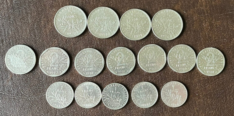 Read more about the article France Coin Lot 16 French Coins Various Years Pre-Euro 1960-1997