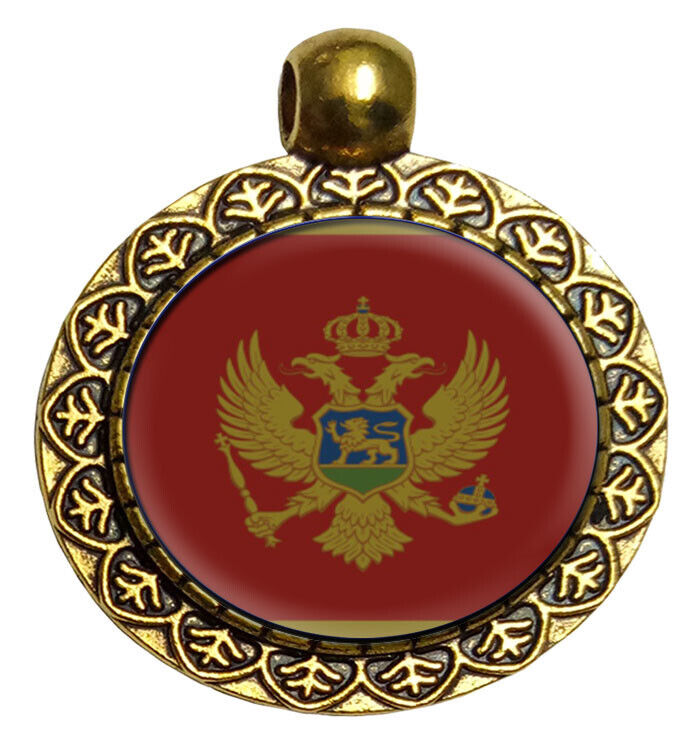 Read more about the article Montenegro Handmade National Flag Pendant Necklace/Chain Locket with Hook (L-87)