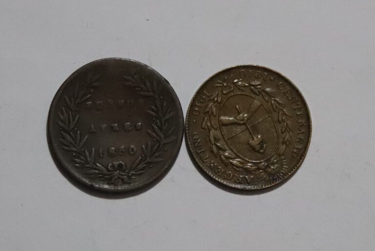 Read more about the article 🧭 🇦🇷 ARGENTINA BUENOS AYRES 1830 + 1910 – 2 COINS LOT B53 #196 YI35