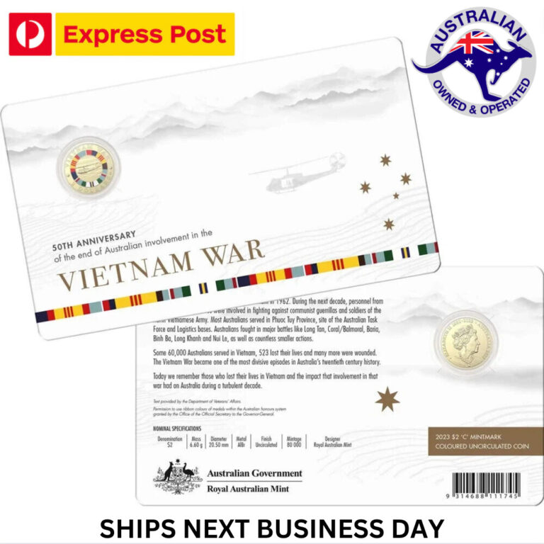 Read more about the article 2023 $2 ‘C’ Mintmark Gold Coin Vietnam War 50th Anniversary 🚛 FREE EXPRESS 🚛