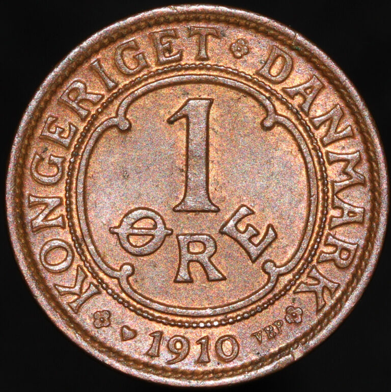 Read more about the article 1910 | Denmark Frederik VIII 1 Ore | Bronze | Coins | KM Coins
