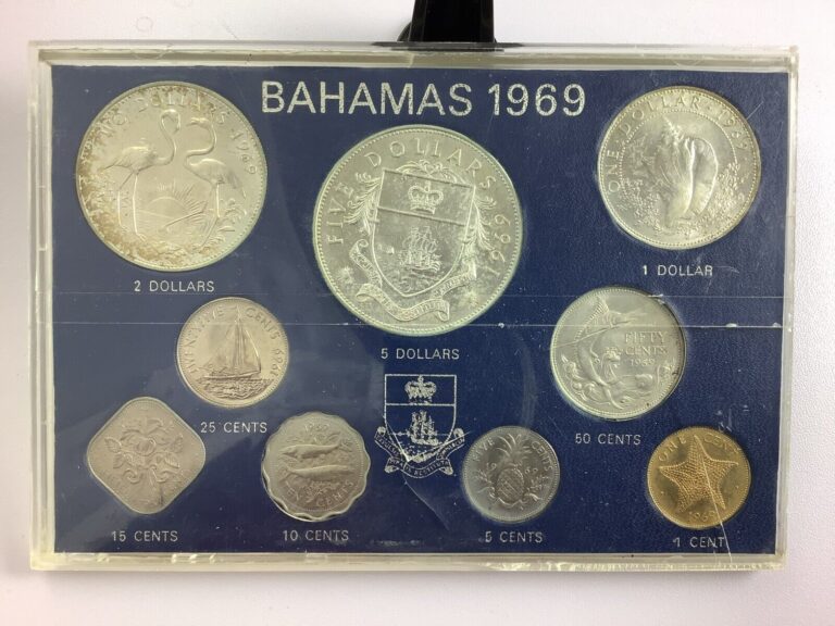 Read more about the article 1969 Bahamas 9 Coin set (4 Silver) In Plastic Case-Uncirculated