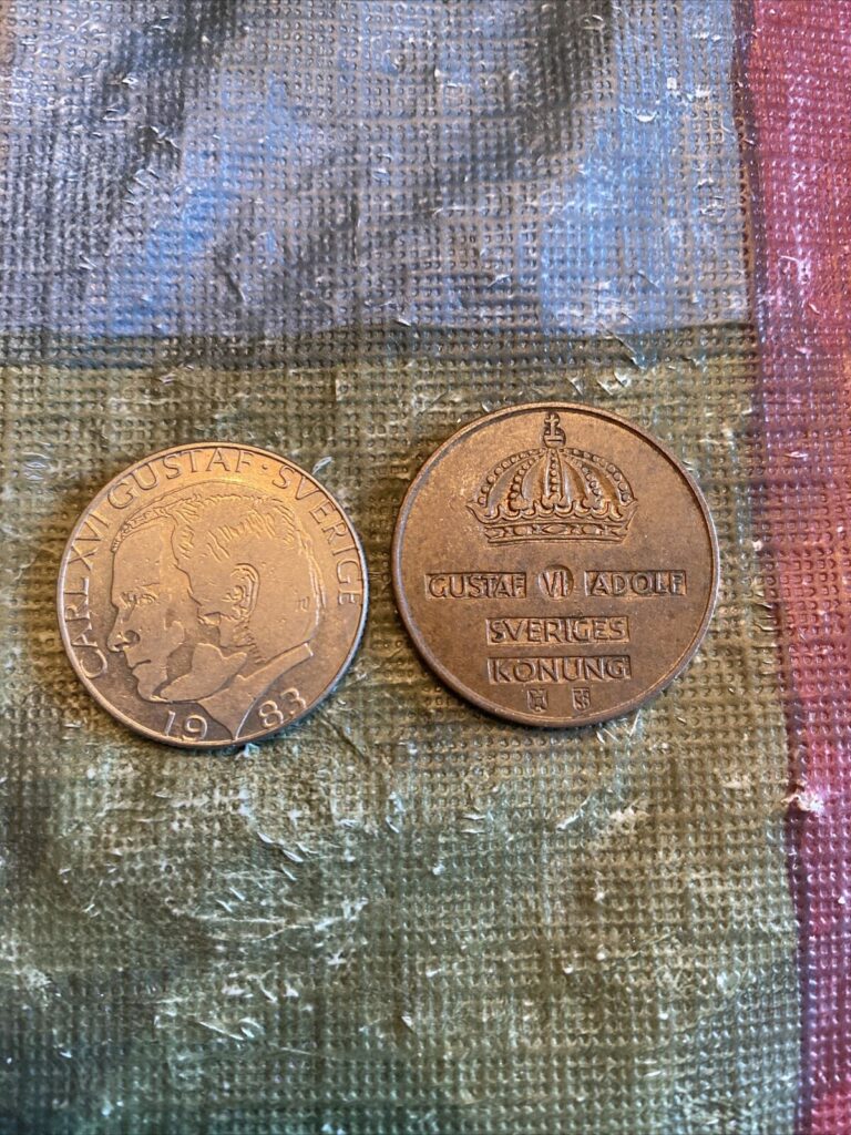 Read more about the article Sweden 1959 5 Ore  1982 1 Krone coins