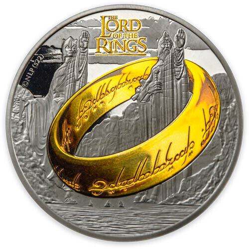 Read more about the article 2023 1 oz Samoa Silver Lord of The Rings Argonath Black Platinum Coin