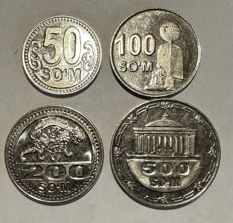 Read more about the article Uzbekistan 2018 Set Of 4 Coins  50  100  200  500 So’m UNC Lot#Z54