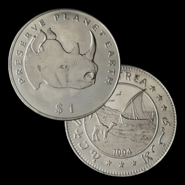 Read more about the article Eritrea 1994 $1 / Dollar Coin /  KM# 16 / Rhinoceros Preserve Planet Earth (e79)