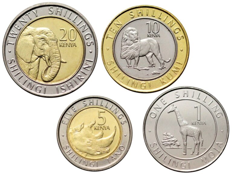 Read more about the article KENYA 4 COINS SET FAUNA ANIMALS LION ELEPHANT RHINO GIRAFFE BIMETAL 2018 UNC