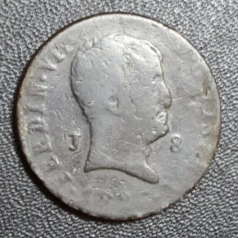 Read more about the article 1826 Spain 8 Maravedis Old 1800’s Bronze Coin KM 502.1 worn date