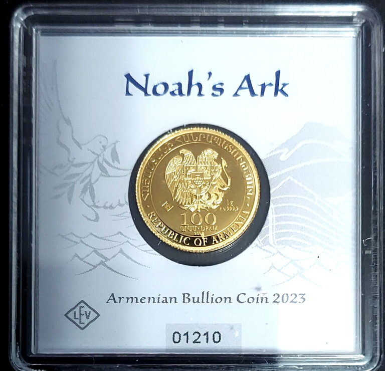 Read more about the article 2023 Armenia Noah’s Ark  1 gram Gold Coin – New in Assay