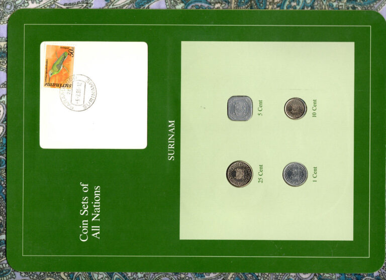 Read more about the article Coin Sets of All Nations Surinam Suriname w/card 1980-1985 UNC 5 cents 1980