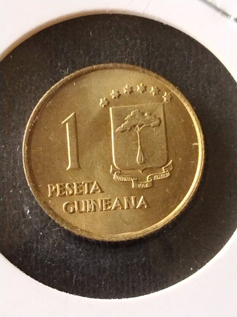 Read more about the article Equatorial Guinea 1 Peseta 1969 MS UNC Die Chip Error World Coin